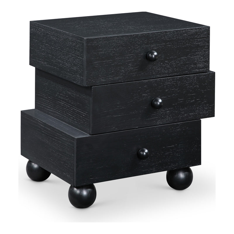 Askew Oak Veneer Nightstand in Black