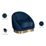 Shelly Velvet Upholstered Chair in Navy