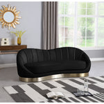 Shelly 91.5" Velvet Upholstered Sofa in Black