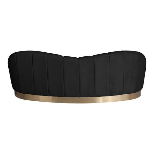Shelly 91.5" Velvet Upholstered Sofa in Black