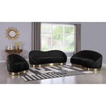 Shelly 91.5" Velvet Upholstered Sofa in Black