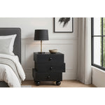 Askew Oak Veneer Nightstand in Black