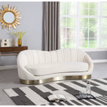 Shelly 91.5" Velvet Upholstered Sofa in Cream