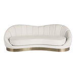 Shelly 91.5" Velvet Upholstered Sofa in Cream