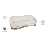 Shelly 91.5" Velvet Upholstered Sofa in Cream