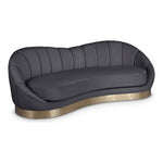 Shelly 91.5" Velvet Upholstered Sofa in Grey