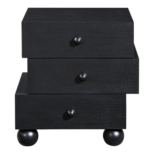Askew Oak Veneer Nightstand in Black