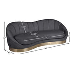 Shelly 91.5" Velvet Upholstered Sofa in Grey