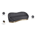 Shelly 91.5" Velvet Upholstered Sofa in Grey