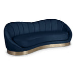 Shelly 91.5" Velvet Upholstered Sofa in Navy