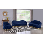 Shelly 91.5" Velvet Upholstered Sofa in Navy