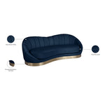Shelly 91.5" Velvet Upholstered Sofa in Navy