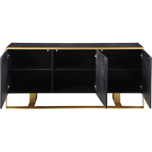 Sherwood Oak Veneer And Iron Sideboard / Buffet in Black