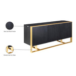 Sherwood Oak Veneer And Iron Sideboard / Buffet in Black