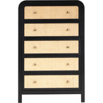 Siena Ash Wood And Natural Cane Chest in Black