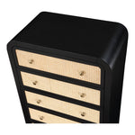 Siena Ash Wood And Natural Cane Chest in Black