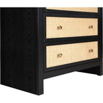 Siena Ash Wood And Natural Cane Chest in Black