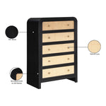 Siena Ash Wood And Natural Cane Chest in Black