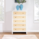 Siena Ash Wood And Natural Cane Chest in White