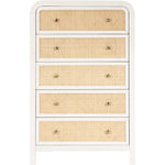 Siena Ash Wood And Natural Cane Chest in White