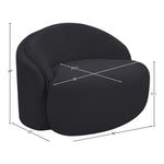 Caspian Chenille Fabric Upholstered Chair in Black