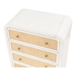 Siena Ash Wood And Natural Cane Chest in White