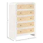 Siena Ash Wood And Natural Cane Chest in White