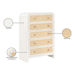 Siena Ash Wood And Natural Cane Chest in White