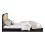 Siena Ash Wood And Natural Cane King Bed (3 Boxes) in Black