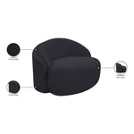 Caspian Chenille Fabric Upholstered Chair in Black
