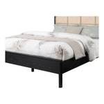 Siena Ash Wood And Natural Cane King Bed (3 Boxes) in Black