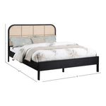 Siena Ash Wood And Natural Cane King Bed (3 Boxes) in Black