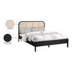 Siena Ash Wood And Natural Cane King Bed (3 Boxes) in Black