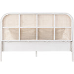 Siena Ash Wood And Natural Cane King Bed (3 Boxes) in White