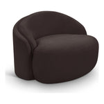 Caspian Chenille Fabric Upholstered Chair in Brown