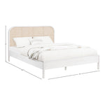 Siena Ash Wood And Natural Cane King Bed (3 Boxes) in White