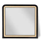 Siena Ash Wood And Natural Cane Frame Mirror in Black