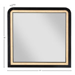 Siena Ash Wood And Natural Cane Frame Mirror in Black