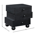 Askew Oak Veneer Nightstand in Black