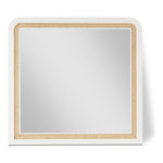 Siena Ash Wood And Natural Cane Frame Mirror in White