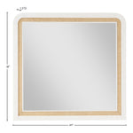 Siena Ash Wood And Natural Cane Frame Mirror in White