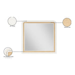 Siena Ash Wood And Natural Cane Frame Mirror in White