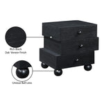 Askew Oak Veneer Nightstand in Black