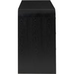 Siena Ash Wood And Natural Cane Nightstand in Black