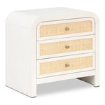 Siena Ash Wood And Natural Cane Nightstand in White