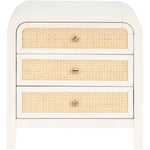 Siena Ash Wood And Natural Cane Nightstand in White