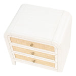 Siena Ash Wood And Natural Cane Nightstand in White