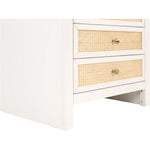 Siena Ash Wood And Natural Cane Nightstand in White