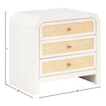 Siena Ash Wood And Natural Cane Nightstand in White