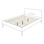 Siena Ash Wood And Natural Cane Queen Bed (3 Boxes) in White